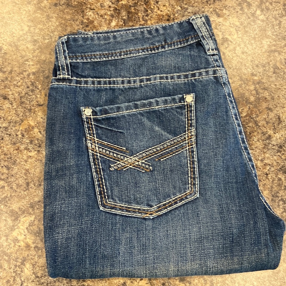 Mens rock and roll cowboy jeans not altered 33x30 dark color